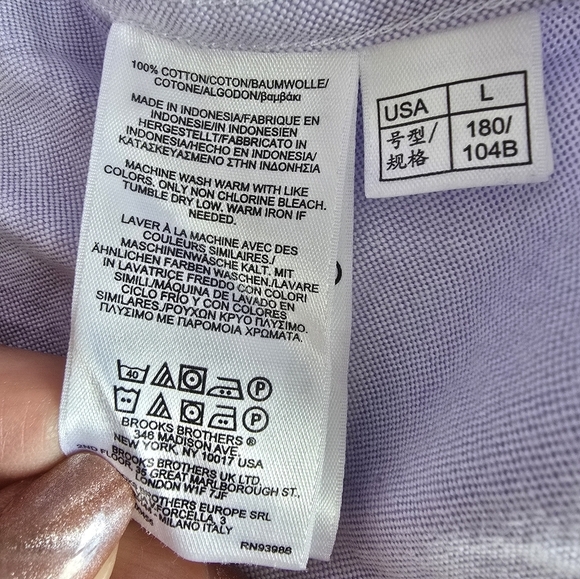 Brooks Brothers Red Fleece Multi-Color 100% Cotton Men's Striped Long Slv Sz L. - Picture 5 of 7